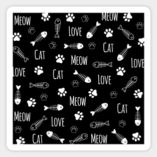 Love Cat Meow Pattern Magnet